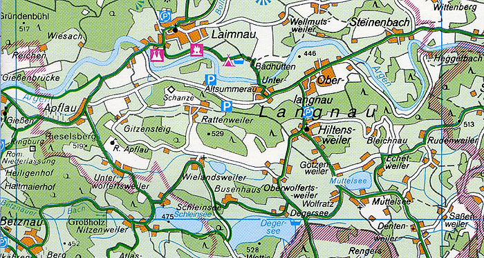  Argental und Degersee bei Lindau (Bodensee) Kartenausschnitt